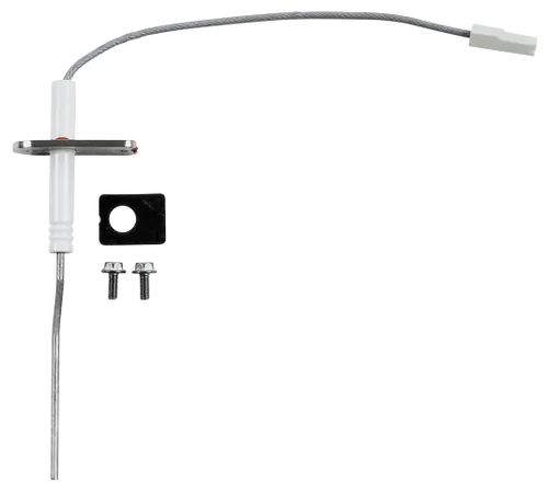 Überwachungselektrode mit Kabel und Anschluss für Heizsysteme, geeignet für den Einsatz in Wolf Geräten. Zubehörteile wie Halterung und Schrauben sind enthalten.